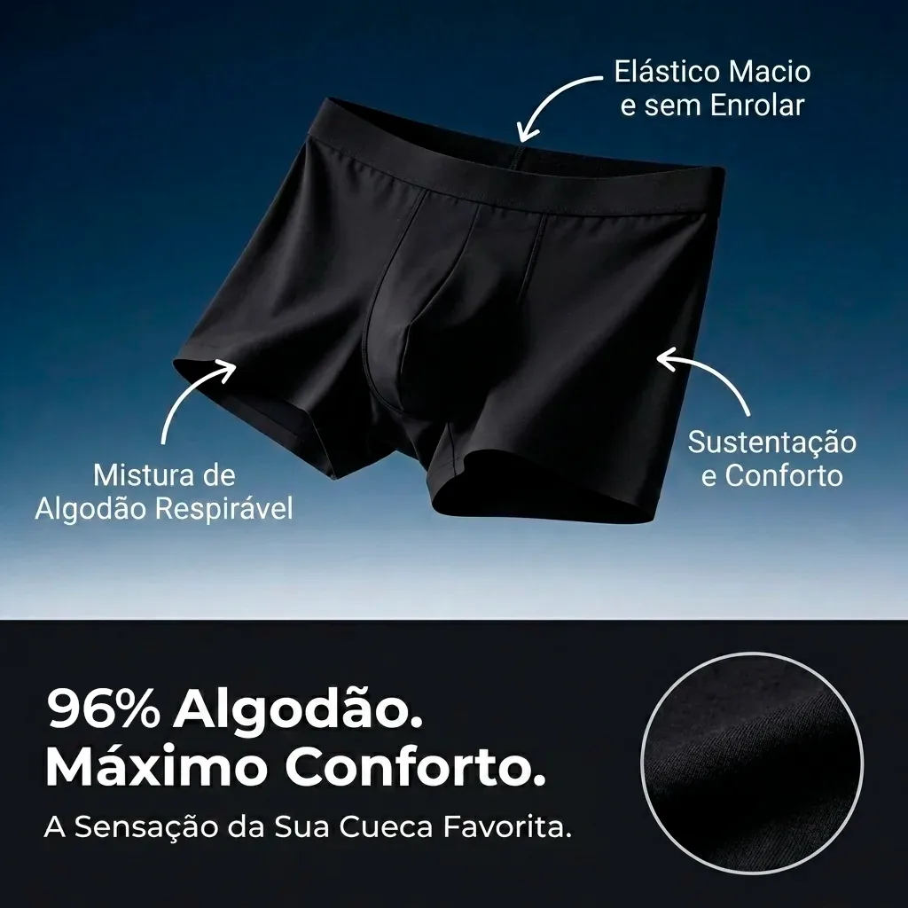 Cueca boxer DG Basics preta com destaques de elástico macio, algodão respirável e sustentação
